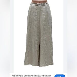 Match Point Women's Wide Linen Palazzo Pants - Gray